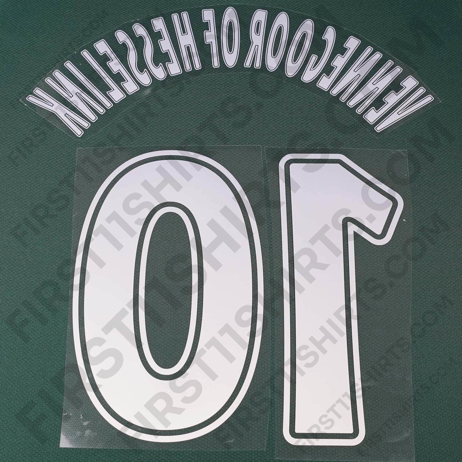 2007/8 Celtic Away Name Set Vennegoor of Hesselink 10 (Repro)