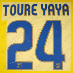 2008 - 2010 FC Barcelona Home/Away Name Set Yaya Toure 24 (Repro)