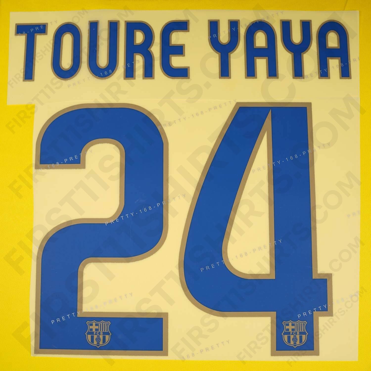 2008 - 2010 FC Barcelona Home/Away Name Set Yaya Toure 24 (Repro)