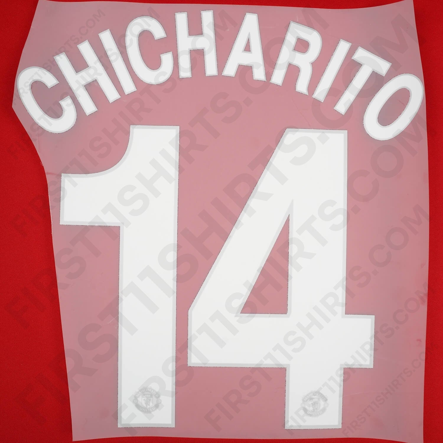 2008 - 2011 Manchester United Home Name Set Chicharito 14 Cup Version (Repro)