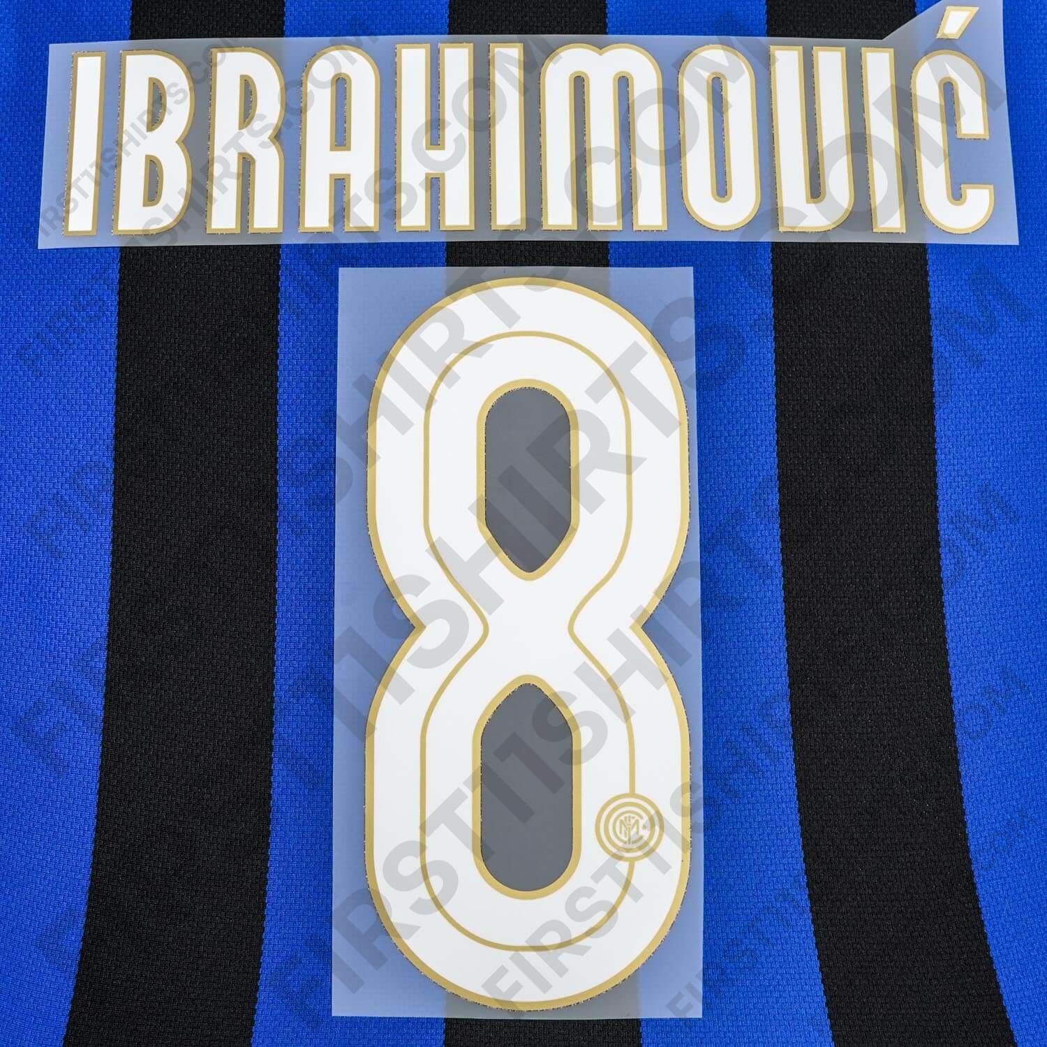 2008/9 Inter Milan Home Name Set Ibrahimovic 8 (Repro)