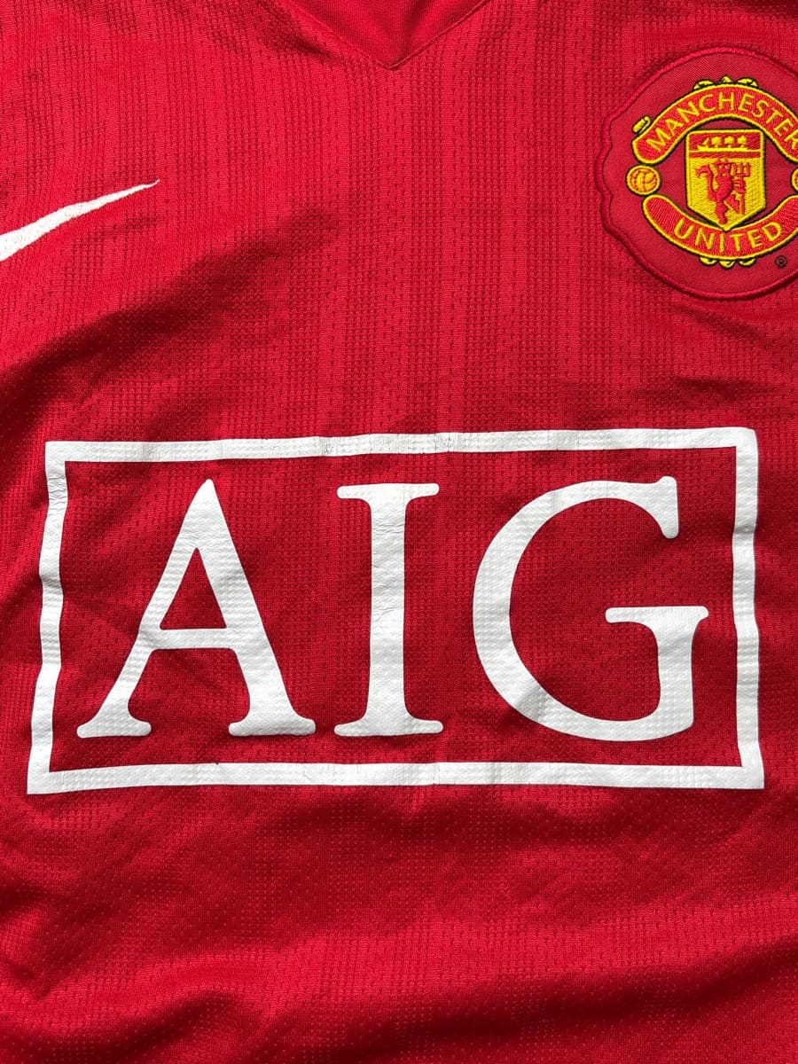 2007/08 Manchester United Berbatov #9 Home Shirt L/S (L) 