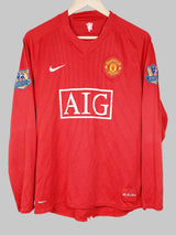 2007/08 Manchester United Berbatov #9 Home Shirt L/S (L) 