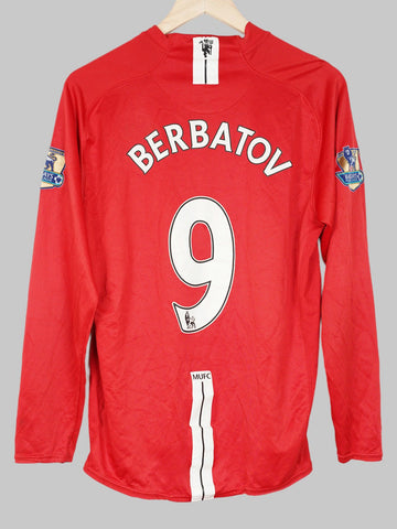 2007/08 Manchester United Berbatov #9 Home Shirt L/S (L) 