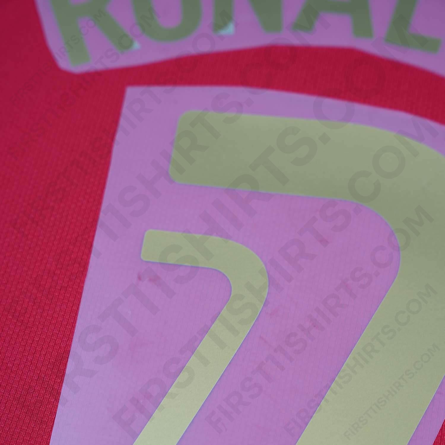 2008/9 Portugal Home Name Set Ronaldo 7 (Repro)