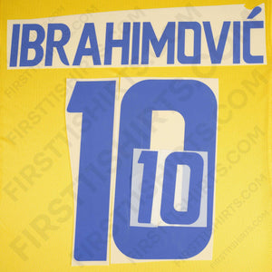 2008/9 Sweden Home Name Set Ibrahimovic 10 (Repro)