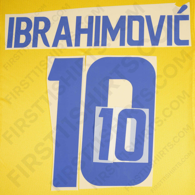 2008/9 Sweden Home Name Set Ibrahimovic 10 (Repro)