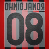 2009 - 10 AC Milan Home/Third Name Set Ronaldinho 80 (Repro)