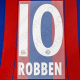 2009/10 & 2012 - 2015 Bayern Munich Home Name Set Robben 10 (Repro)