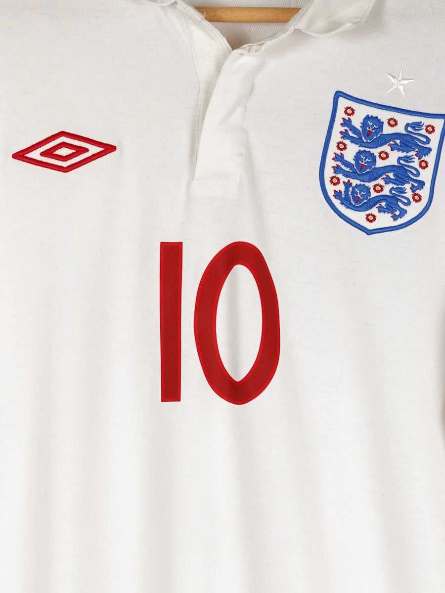 2009/10 England Rooney #10 Home Shirt L/S (L)