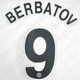 2009/10 Manchester United Away Name Set Berbatov 9 (Repro)