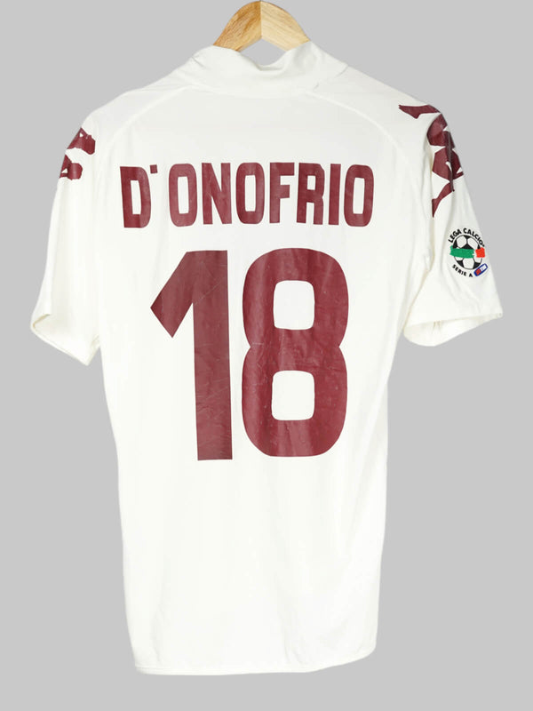2009/10 Torino D'onofrio #18 Away Shirt Match Worn/Issued (S) Kappa