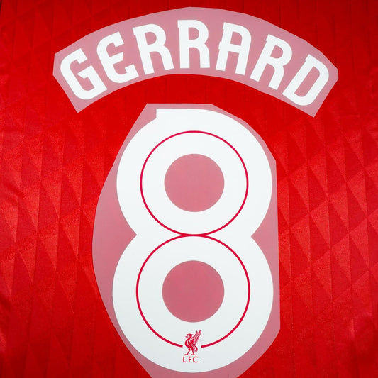 2010 - 15 Liverpool Home Name Set Gerrard #8 Cup Version (Repro)