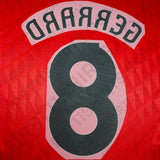 2010 - 2015 Liverpool Home Name Set Gerrard 8 Cup Version (Repro)