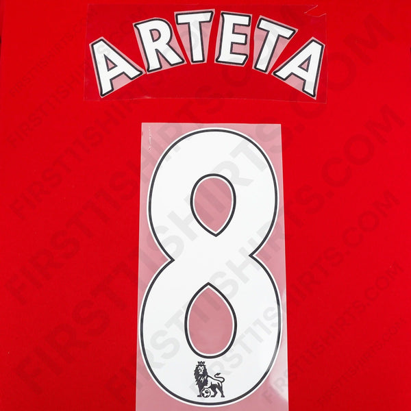 2011-2016 Arsenal Arteta #8 Home/Away Name Set (Repro) | First11