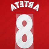 2011 - 2016 Arsenal Home/Away Name Set Arteta 8 (Repro)