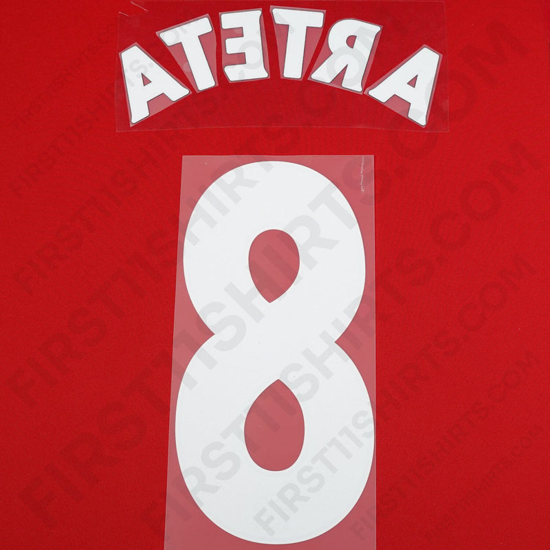 2011 - 2016 Arsenal Home/Away Name Set Arteta 8 (Repro)