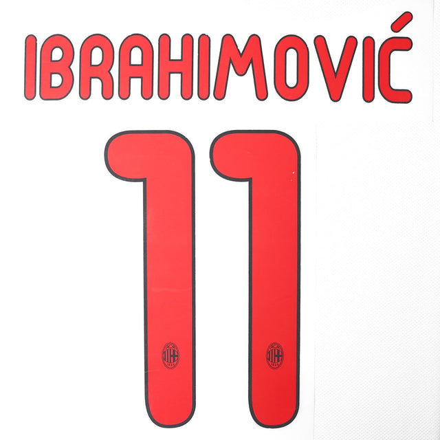 2011/12 AC Milan Away Name Set Ibrahimovic 11 (Repro)