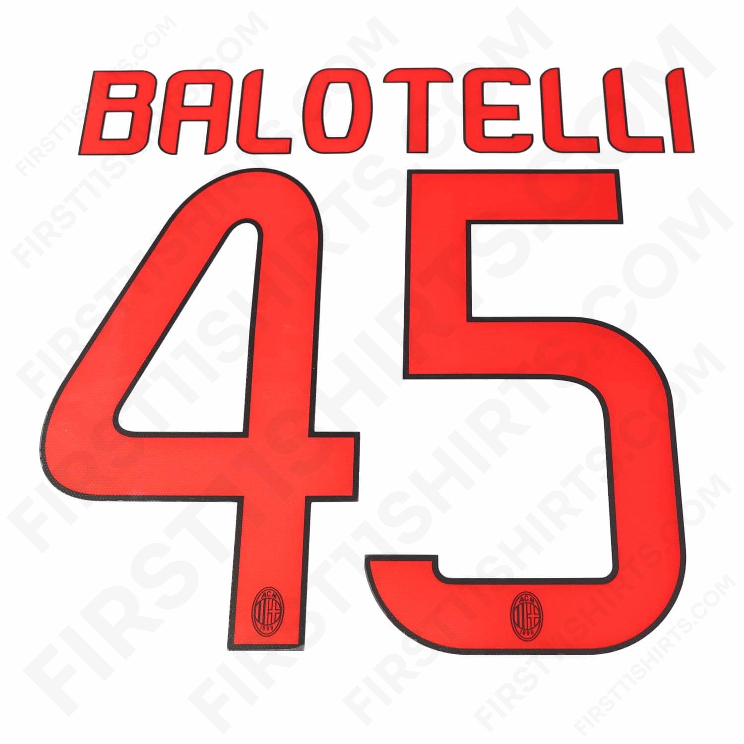 2012 - 2014 AC Milan Away Name Set Balotelli 45 (Repro)
