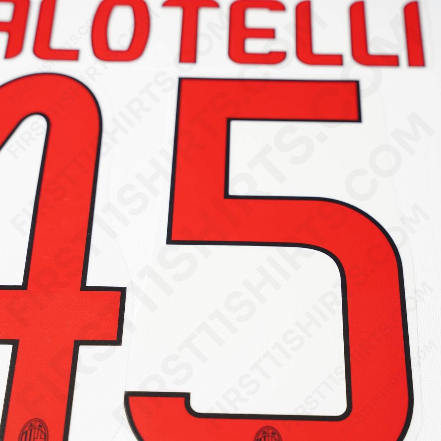 2012 - 2014 AC Milan Away Name Set Balotelli 45 (Repro)