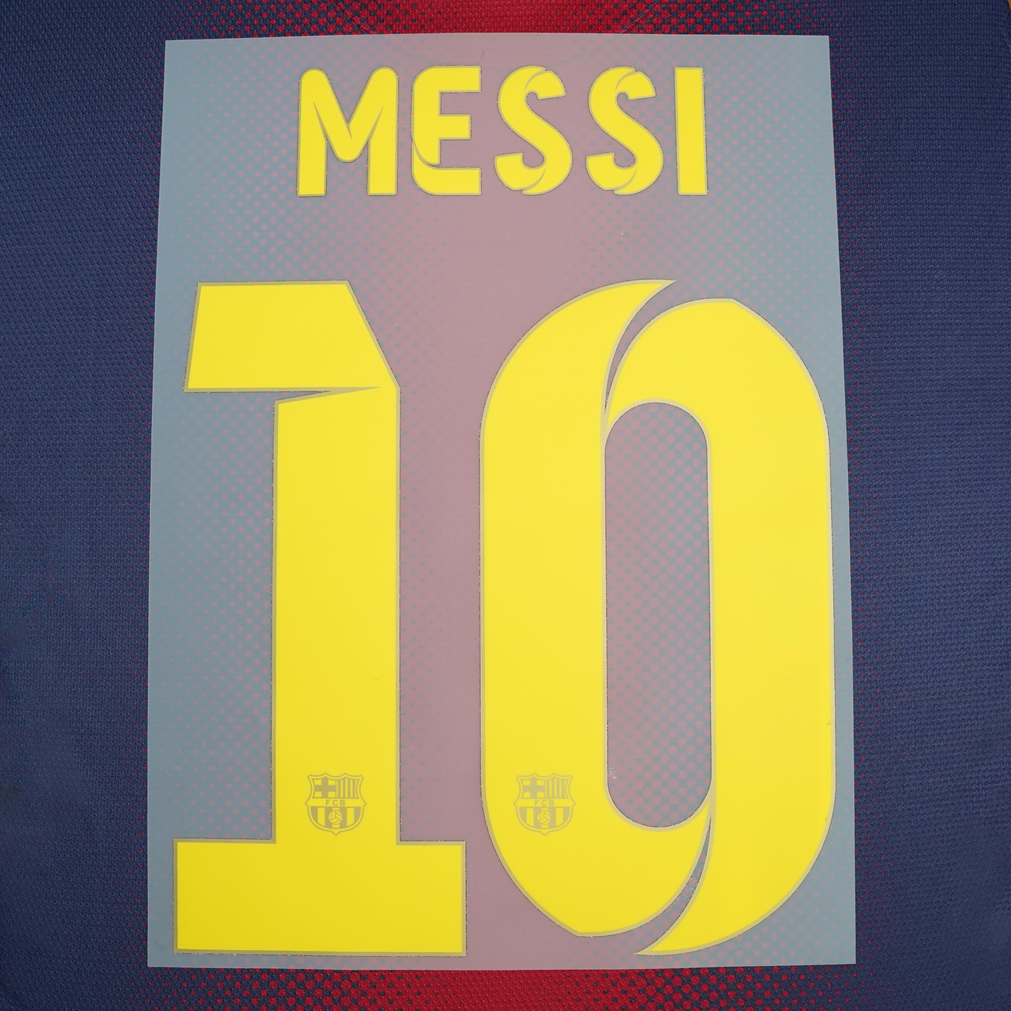 2012 - 2014 FC Barcelona Home Name Set Messi 10 (Repro)