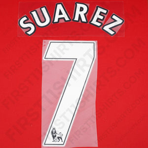 2012 - 2014 Liverpool Home/Away Name Set Suarez 7 PS