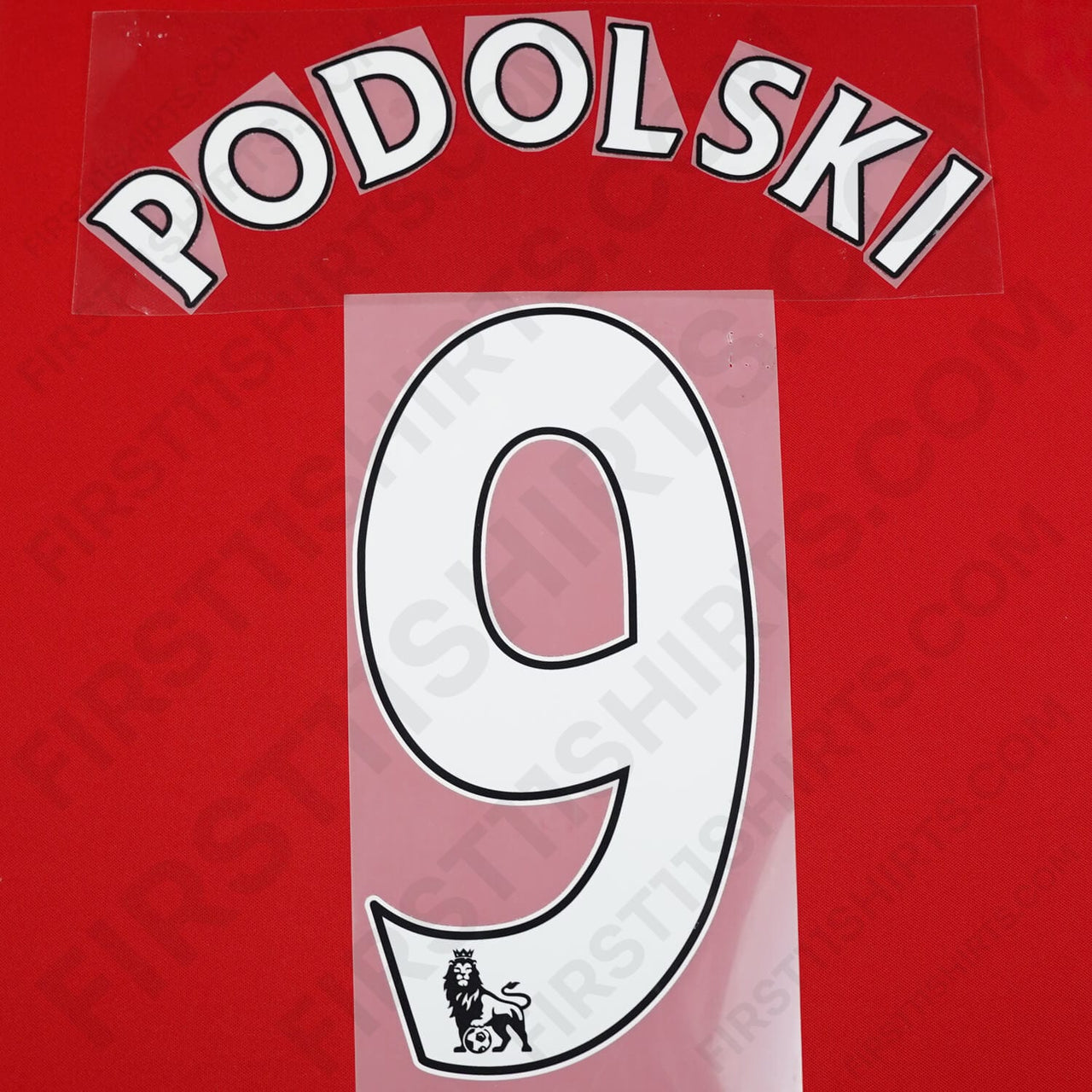2012 - 2015 Arsenal Home/Away Name Set Podolski 9 (Repro)