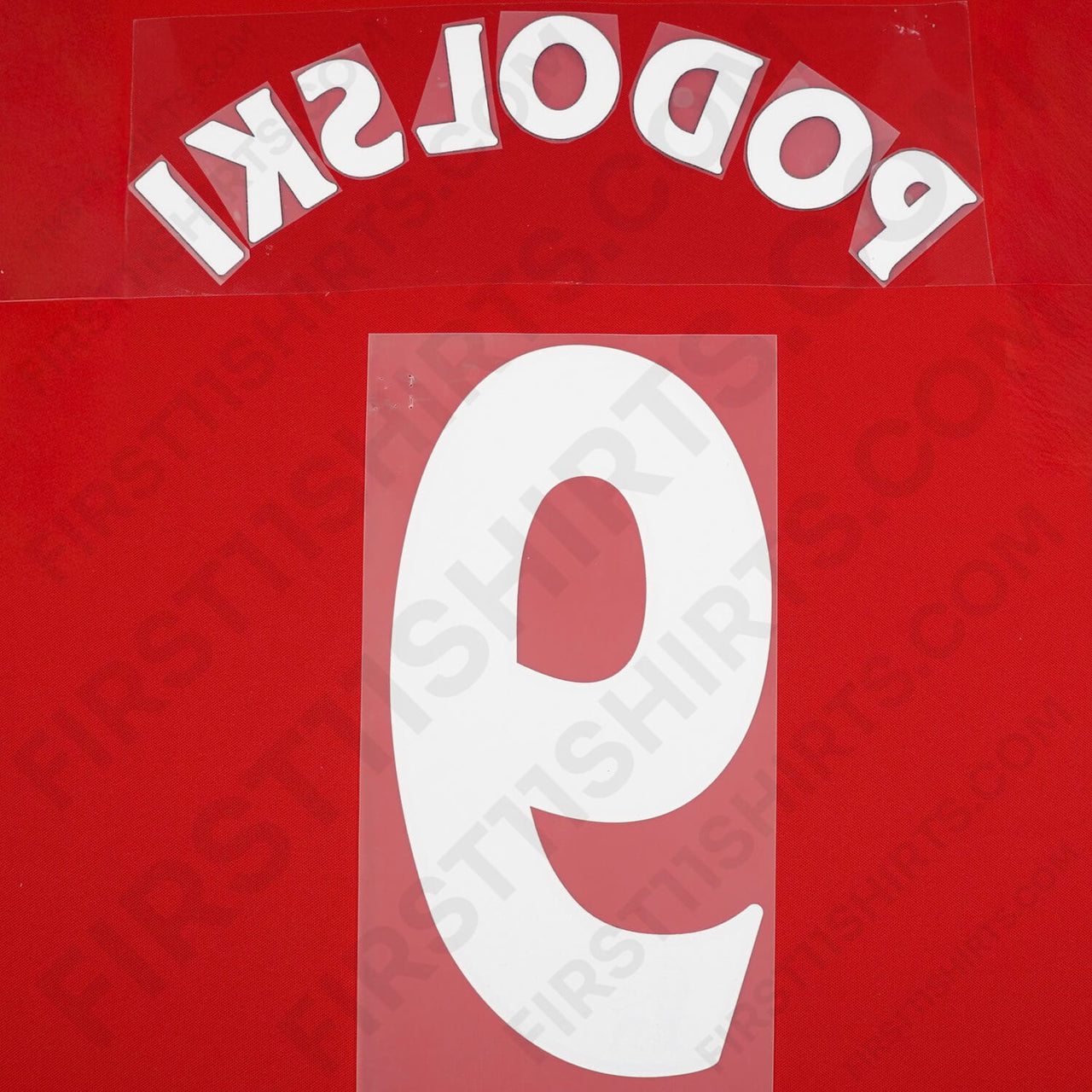 2012 - 2015 Arsenal Home/Away Name Set Podolski 9 (Repro)