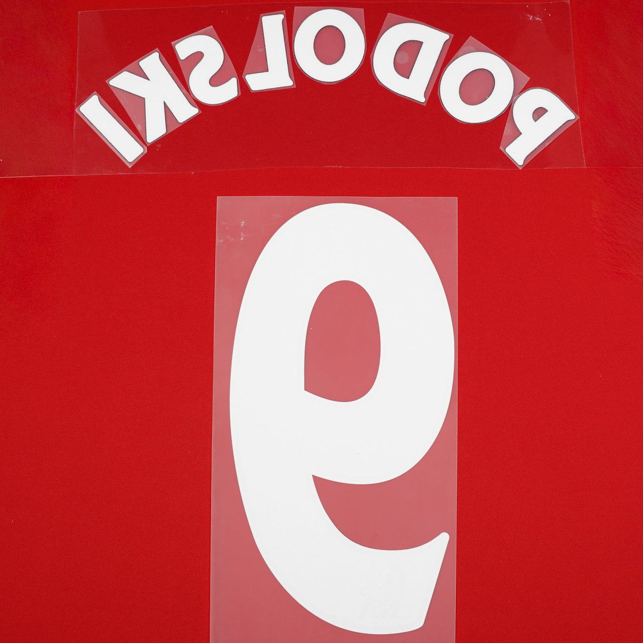 2012 - 2015 Arsenal Home/Away Name Set Podolski 9 (Repro)