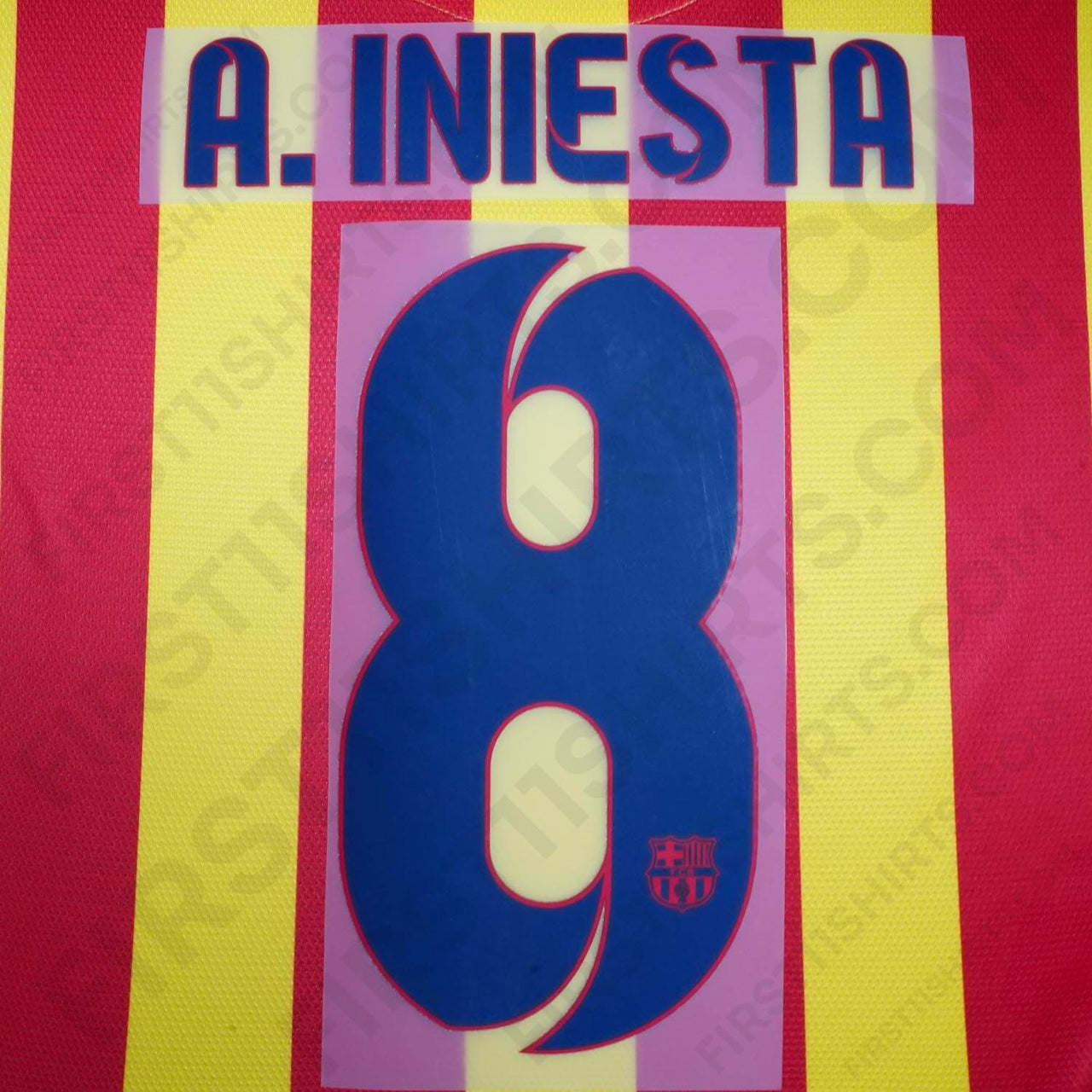 2012 - 2015 FC Barcelona Away Name Set A.Iniesta 6 (Repro)