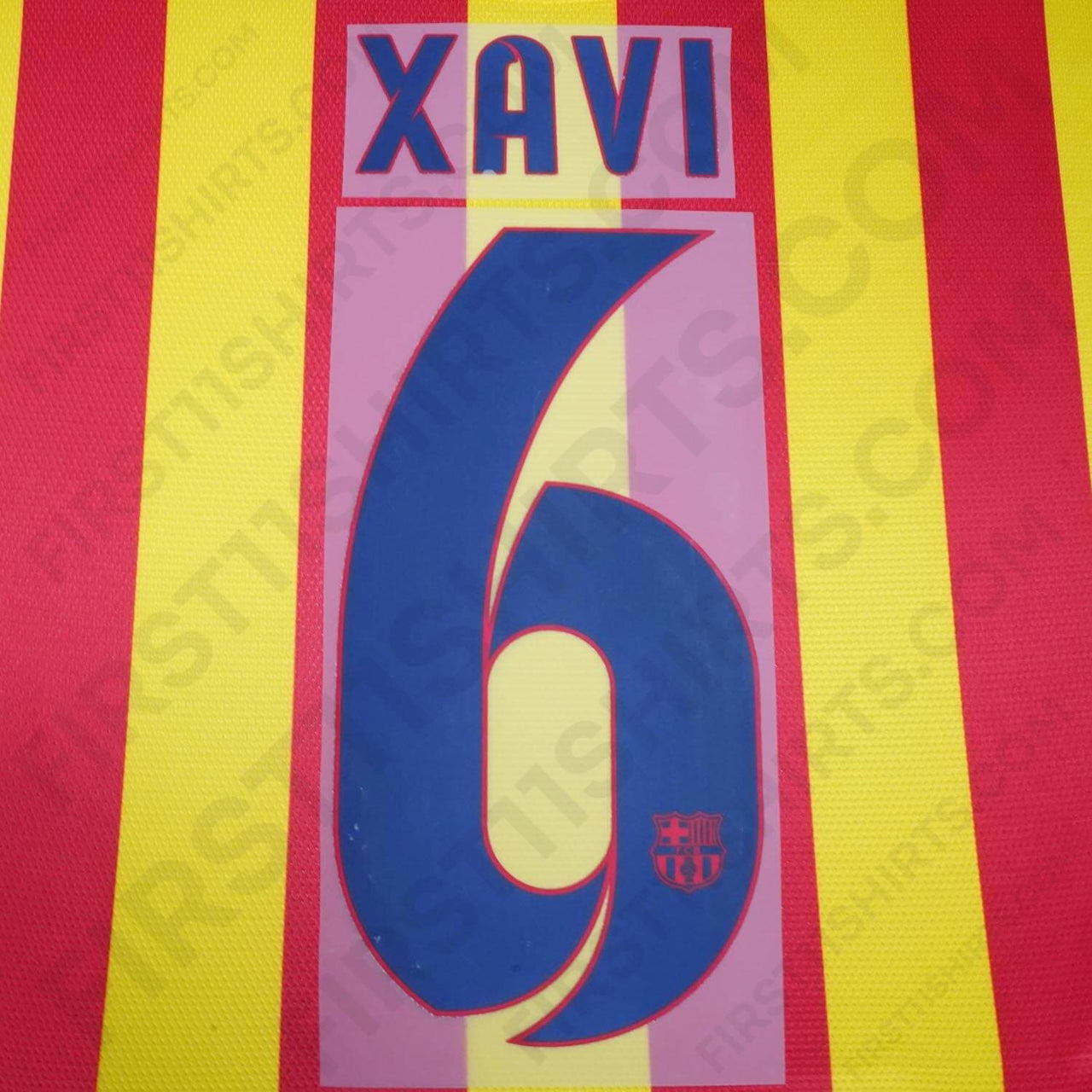 2012 - 2015 FC Barcelona Away Name Set Xavi 6 (Repro)