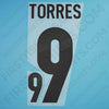 2012/13 Spain Away Name Set Torres #9 (Repro)