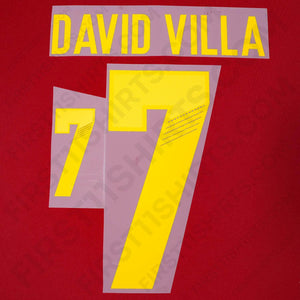 2012/13 Spain Home Name Set David Villa 7 (Repro)