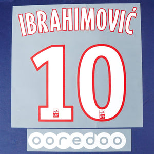 2013 - 16 PSG Home Name Set Ibrahimovic 10 (Repro)