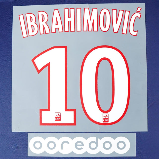 2013 - 16 PSG Home Name Set Ibrahimovic 10 (Repro)