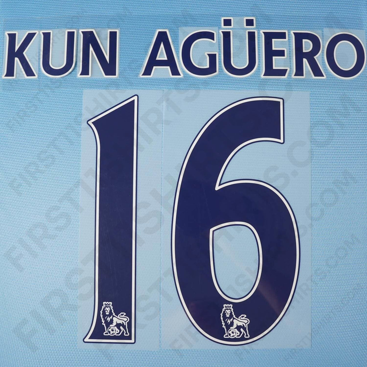 2013 - 2016 Man City Home Name Set Kun Agüero 16 PS (Repro)
