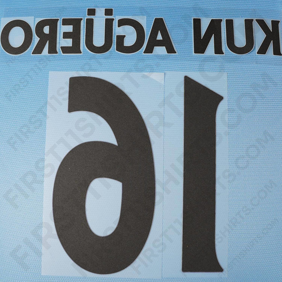 2013 - 2016 Man City Home Name Set Kun Agüero 16 PS (Repro)