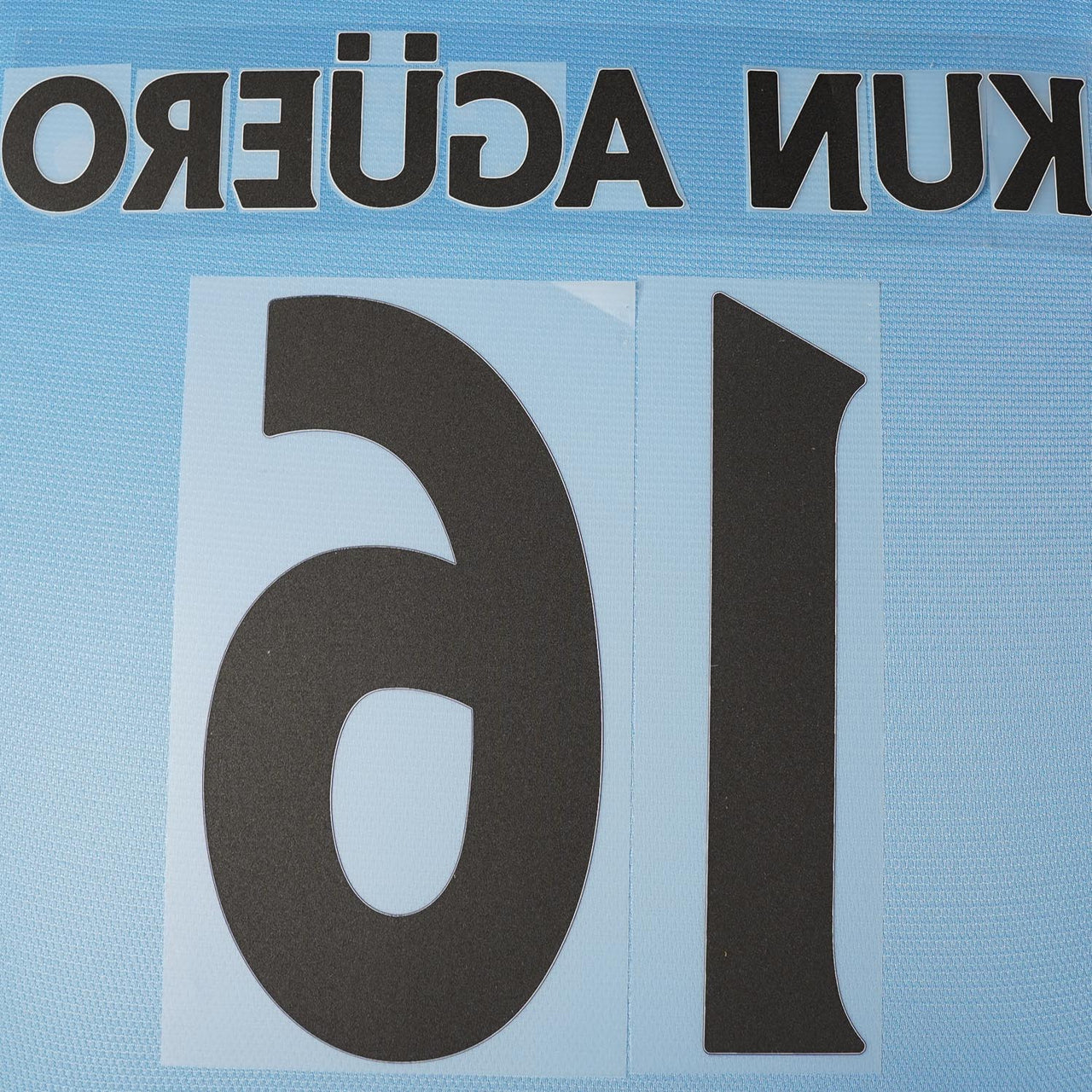 2013 - 2016 Man City Home Name Set Kun Agüero 16 PS (Repro)