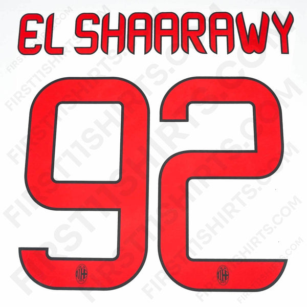 2013/14 AC Milan El Shaarawy #92 Away Name Set (Repro) | First11