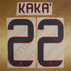 2013/14 AC Milan Third Name Set Kaka #22 (Repro)