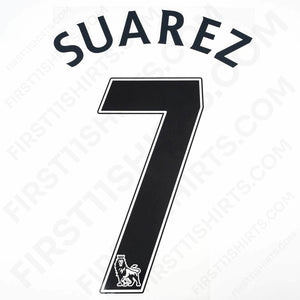 2013/14 Liverpool Away Name Set Suarez 7 PS (Repro)