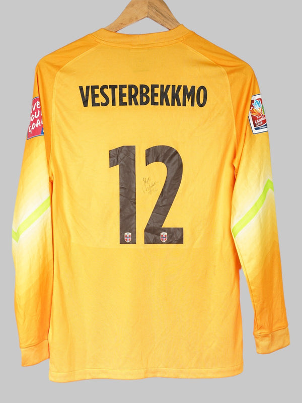 2014/15 Norwegen Vesterbekkmo #12 Torwarttrikot Matchgetragen & Signiert (M Damen) Nike