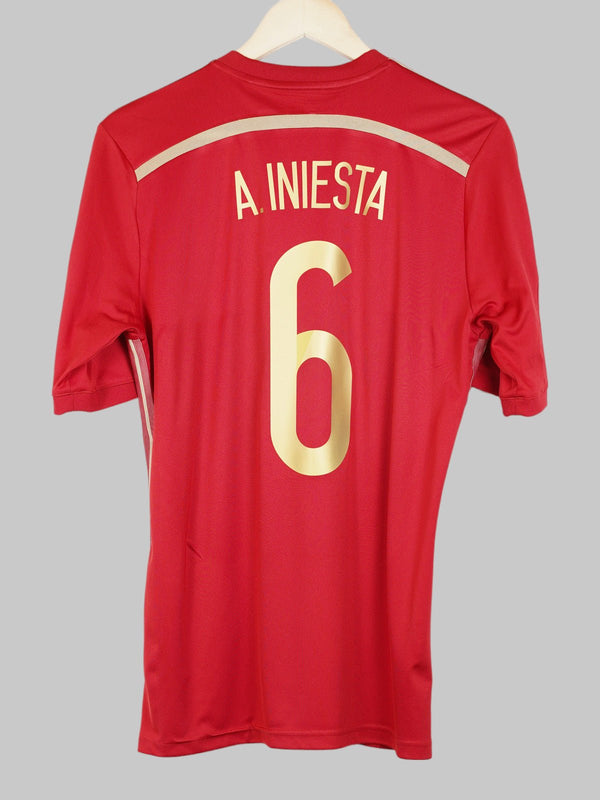 2014/15 Spain A.Iniesta #6 Home Shirt (M) Adidas