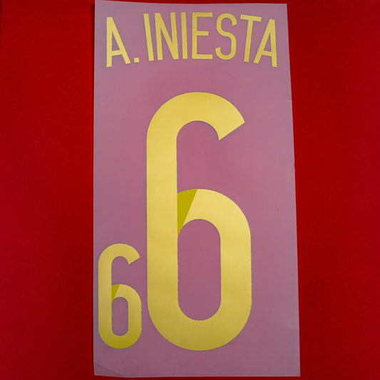 2014/15 Spain Home Name Set A.Iniesta #6 (Repro)