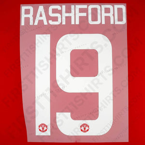 2015/16 Manchester United Home Name Set Rashford 19 Cup Version (Repro)