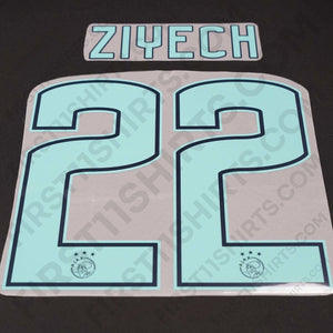 2016/17 Ajax Away Name Set Ziyech 22 (Repro)
