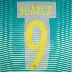 2016/17 FC Barcelona Third Name Set Suarez 9 (Repro)