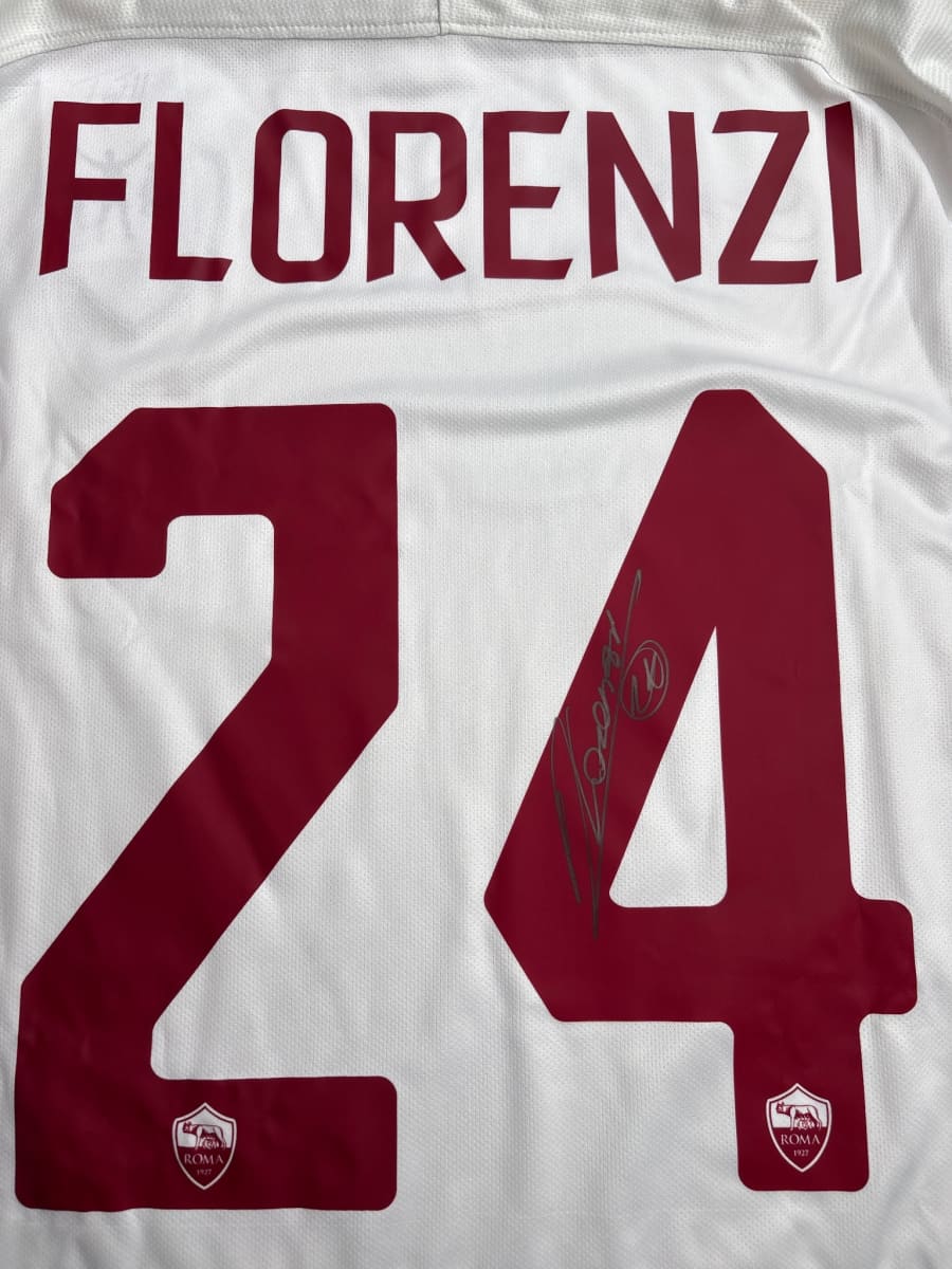 2016/17 AS Roma Florenzi #24 Signed Away Shirt (L)