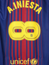 2017/18 Barcelona A.Iniesta #8 Infinity Home Shirt (M)