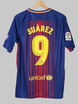 2017/18 Barcelona Suarez #9 Home Shirt (M)